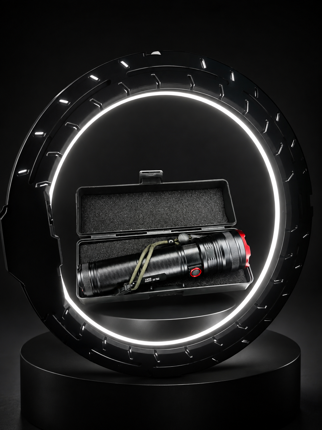 High Power Rechargeable LED Flashlight with Hard Case